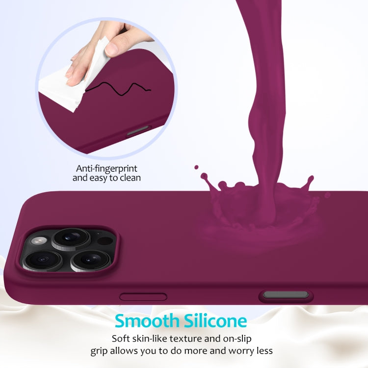 For iPhone 16 Pro Solid Color Silicone Phone Case(Violet)