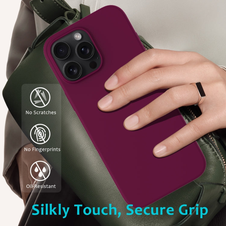 For iPhone 16 Pro Solid Color Silicone Phone Case(Violet)