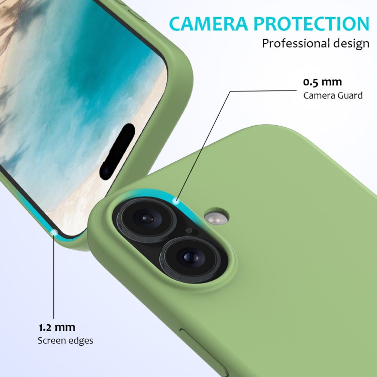 For iPhone 16 Plus Solid Color Silicone Phone Case(Mint Green)