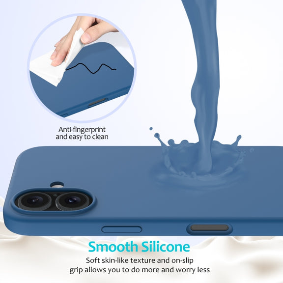 For iPhone 16 Plus Solid Color Silicone Phone Case(Cobalt Blue)