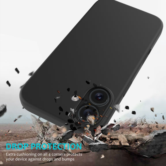 For iPhone 16 Plus Solid Color Silicone Phone Case(Black)