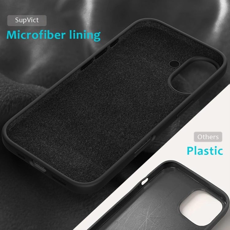 For iPhone 16 Plus Solid Color Silicone Phone Case(Black)