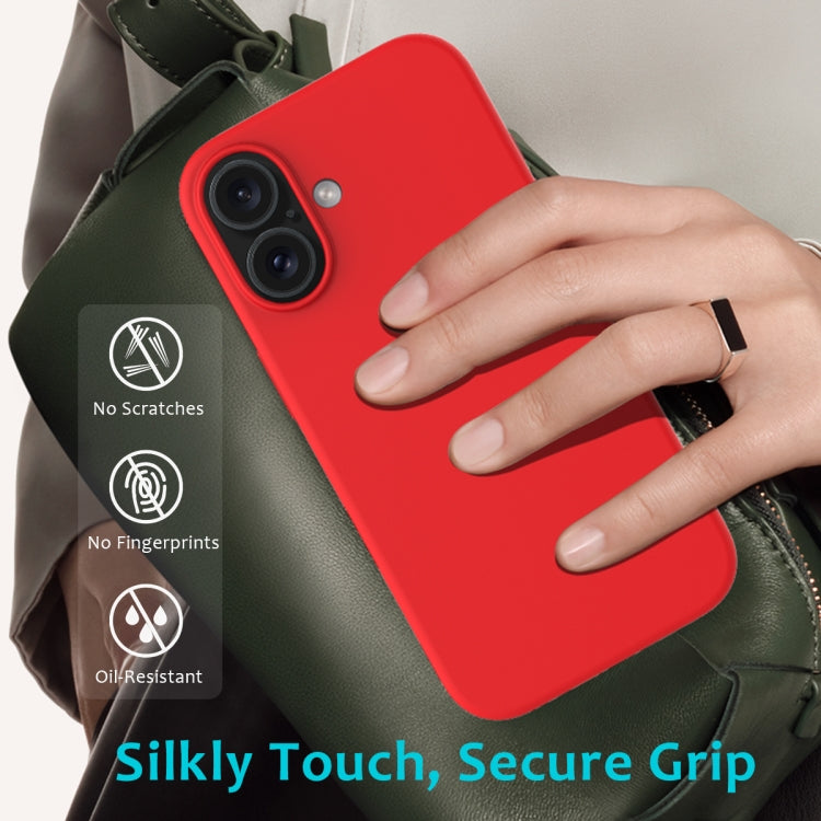 For iPhone 16 Plus Solid Color Silicone Phone Case(Red)
