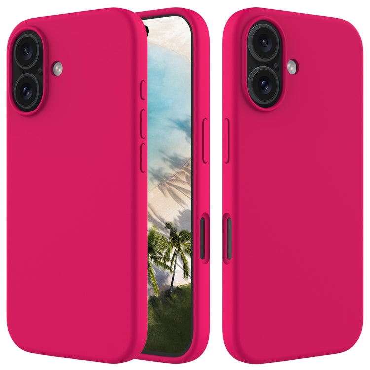 For iPhone 16 Plus Solid Color Silicone Phone Case(Rose Red)