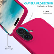For iPhone 16 Plus Solid Color Silicone Phone Case(Rose Red)