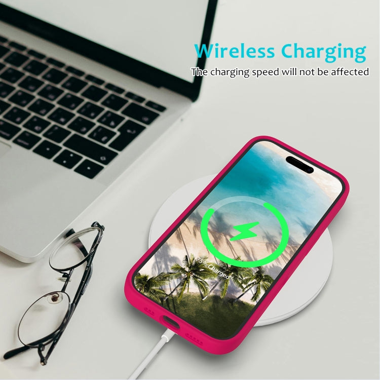 For iPhone 16 Plus Solid Color Silicone Phone Case(Rose Red)