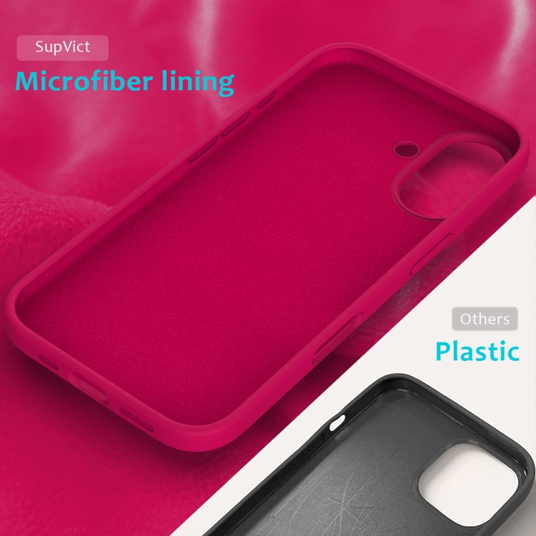 For iPhone 16 Plus Solid Color Silicone Phone Case(Rose Red)
