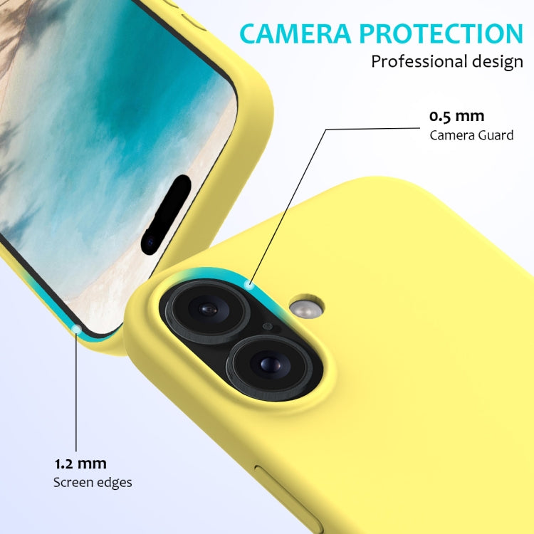 For iPhone 16 Plus Solid Color Silicone Phone Case(Lemon Yellow)
