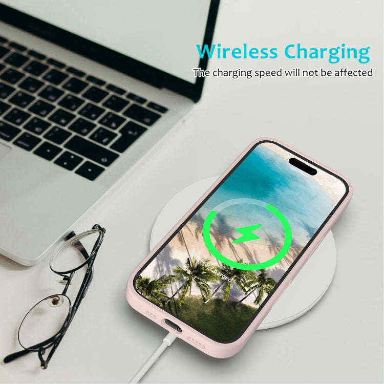 For iPhone 16 Plus Solid Color Silicone Phone Case(Sand Pink)