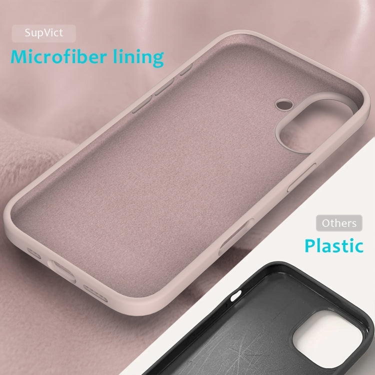 For iPhone 16 Plus Solid Color Silicone Phone Case(Sand Pink)