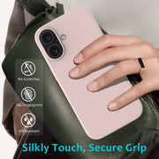 For iPhone 16 Plus Solid Color Silicone Phone Case(Sand Pink)