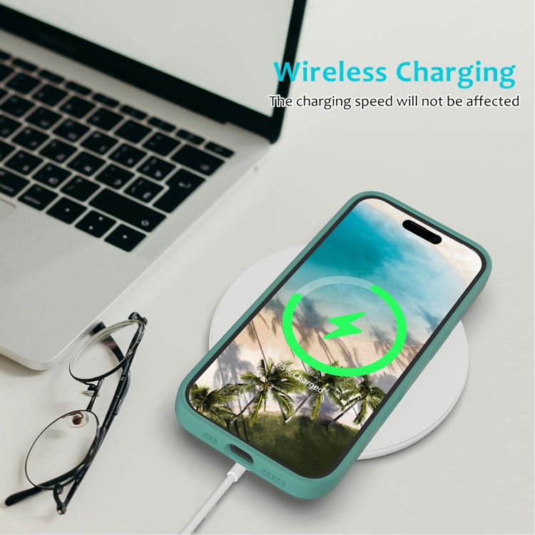 For iPhone 16 Plus Solid Color Silicone Phone Case(Pine Needle Green)