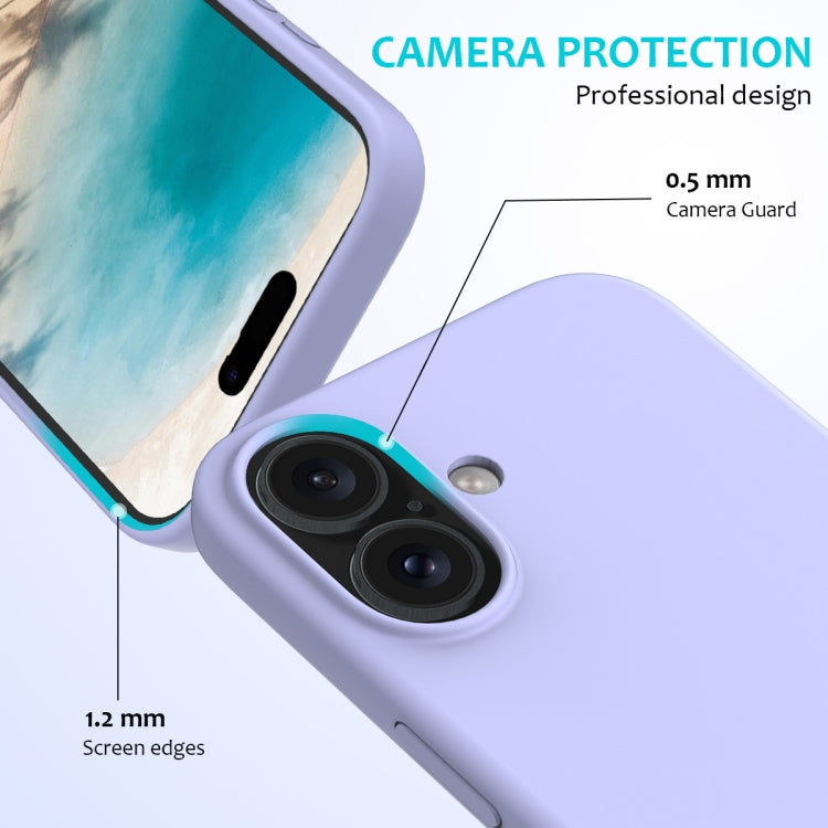 For iPhone 16 Solid Color Silicone Phone Case(Purple)