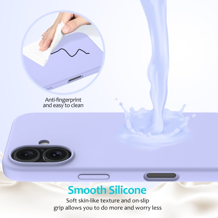 For iPhone 16 Solid Color Silicone Phone Case(Purple)