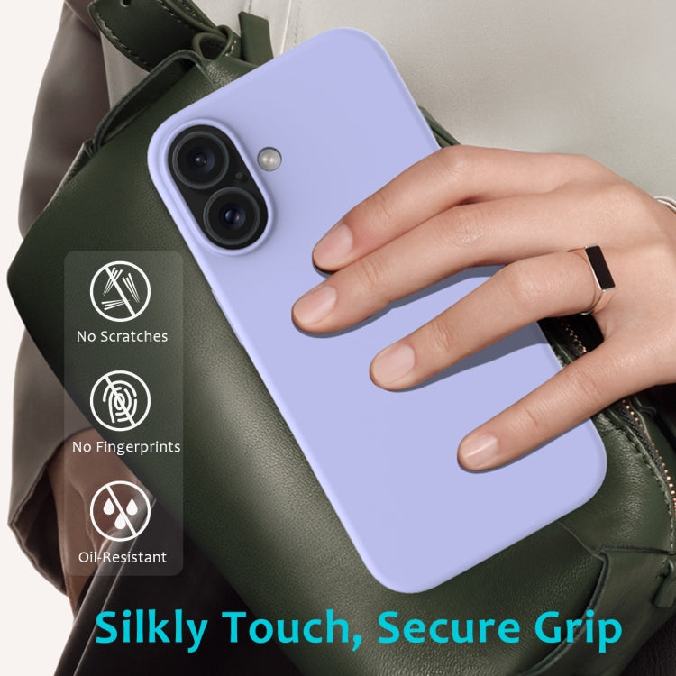 For iPhone 16 Solid Color Silicone Phone Case(Purple)