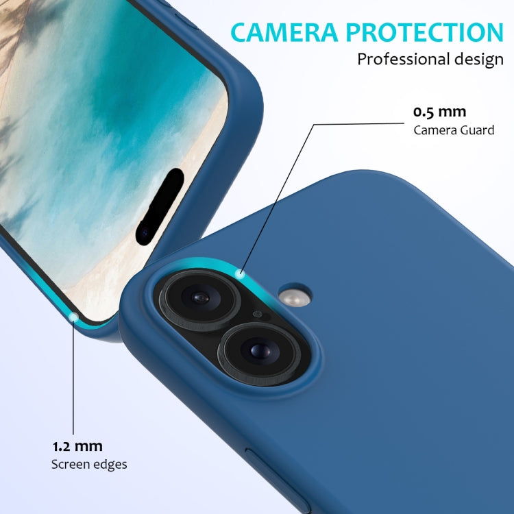 For iPhone 16 Solid Color Silicone Phone Case(Cobalt Blue)