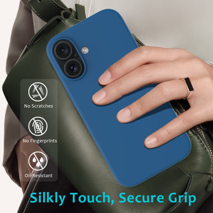 For iPhone 16 Solid Color Silicone Phone Case(Cobalt Blue)