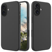 For iPhone 16 Solid Color Silicone Phone Case(Black)