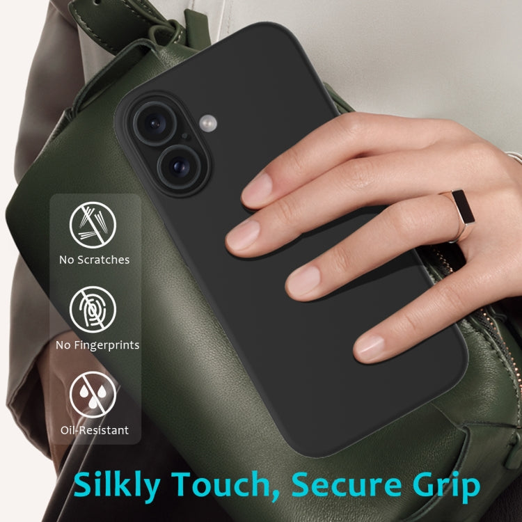 For iPhone 16 Solid Color Silicone Phone Case(Black)