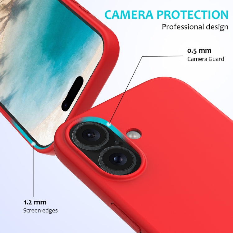 For iPhone 16 Solid Color Silicone Phone Case(Red)