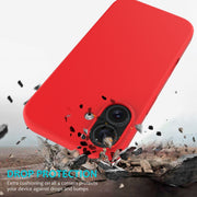 For iPhone 16 Solid Color Silicone Phone Case(Red)