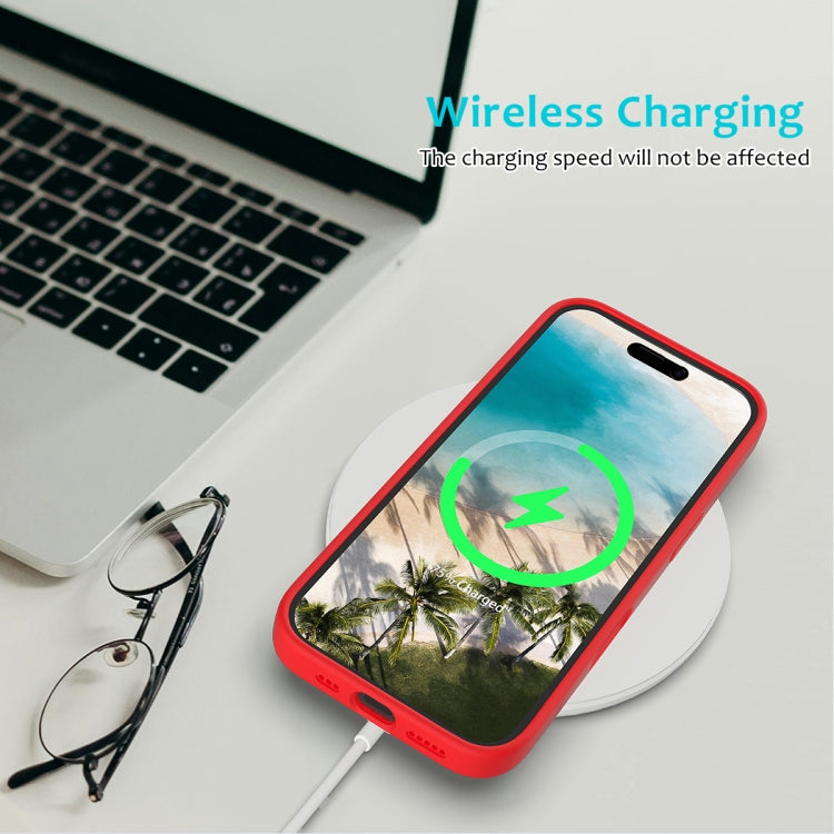 For iPhone 16 Solid Color Silicone Phone Case(Red)