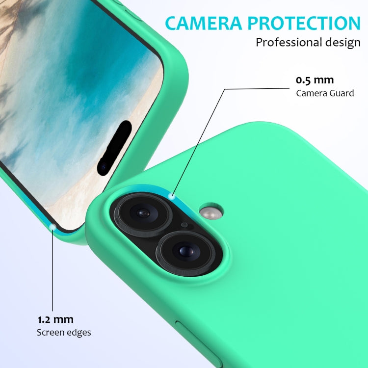 For iPhone 16 Solid Color Silicone Phone Case(Green)