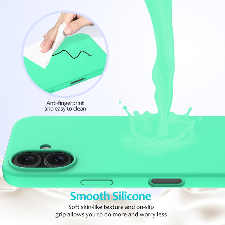 For iPhone 16 Solid Color Silicone Phone Case(Green)