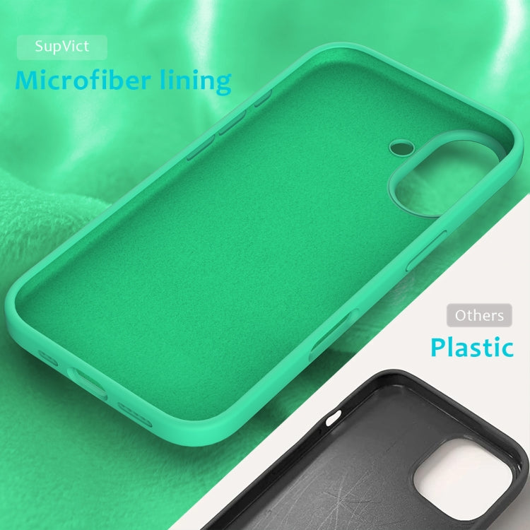 For iPhone 16 Solid Color Silicone Phone Case(Green)