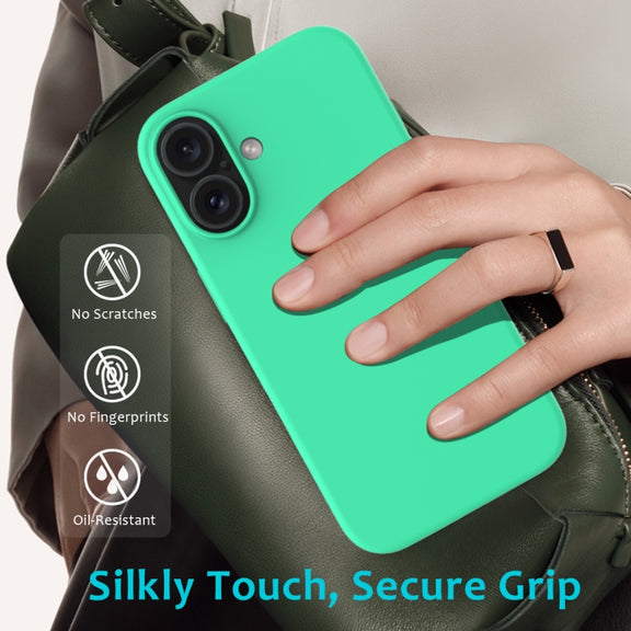 For iPhone 16 Solid Color Silicone Phone Case(Green)