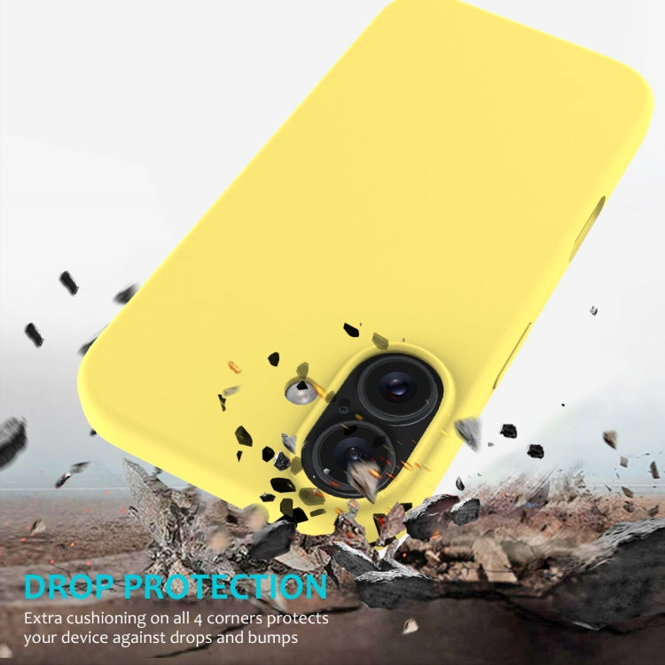 For iPhone 16 Solid Color Silicone Phone Case(Lemon Yellow)