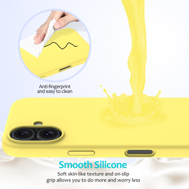 For iPhone 16 Solid Color Silicone Phone Case(Lemon Yellow)