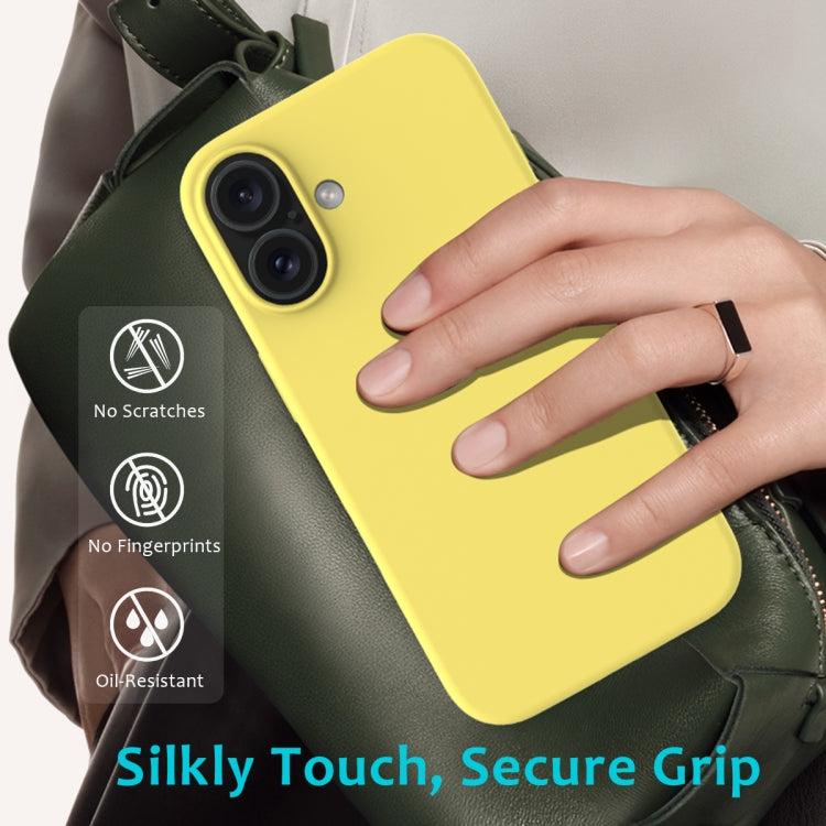 For iPhone 16 Solid Color Silicone Phone Case(Lemon Yellow)