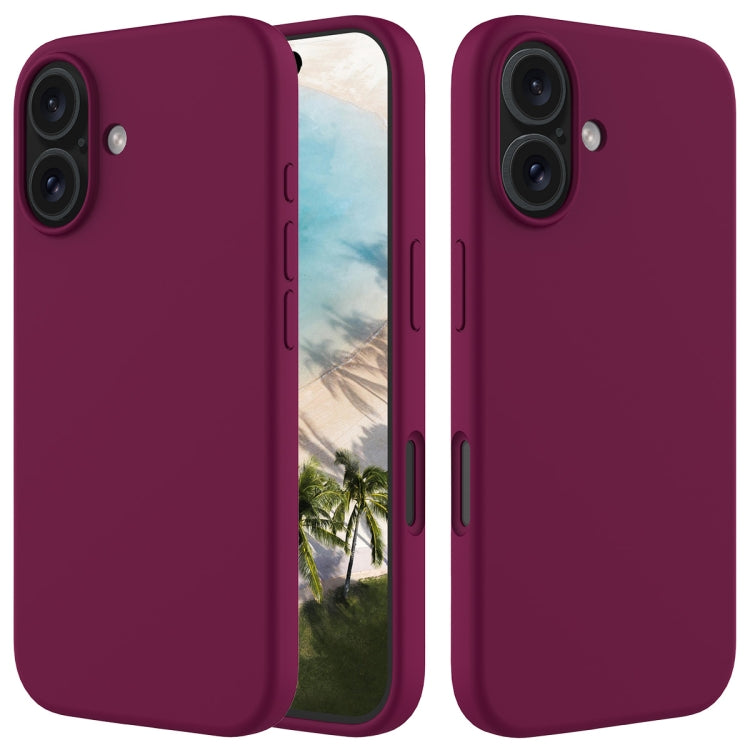 For iPhone 16 Solid Color Silicone Phone Case(Violet)