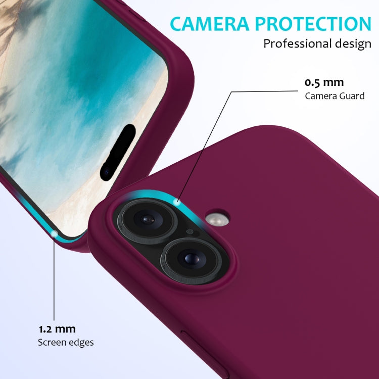 For iPhone 16 Solid Color Silicone Phone Case(Violet)