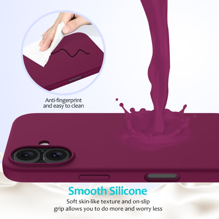 For iPhone 16 Solid Color Silicone Phone Case(Violet)
