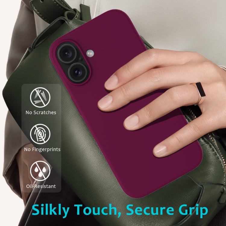 For iPhone 16 Solid Color Silicone Phone Case(Violet)