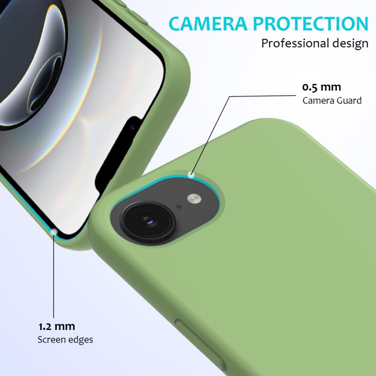 For iPhone 16e Solid Color Silicone Phone Case(Mint Green)