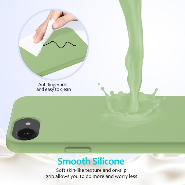 For iPhone 16e Solid Color Silicone Phone Case(Mint Green)