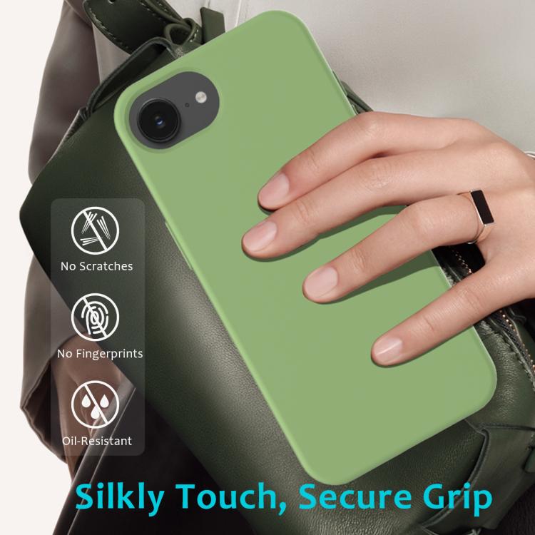 For iPhone 16e Solid Color Silicone Phone Case(Mint Green)