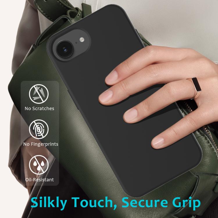 For iPhone 16e Solid Color Silicone Phone Case(Black)