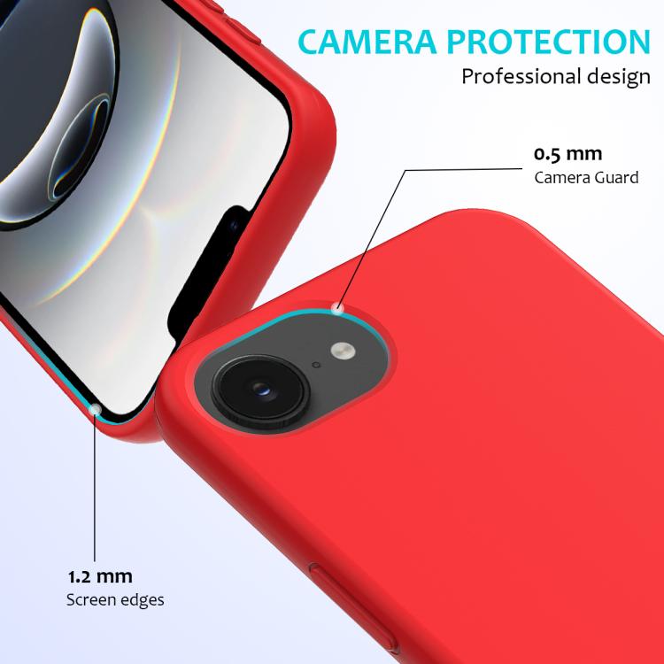 For iPhone 16e Solid Color Silicone Phone Case(Red)