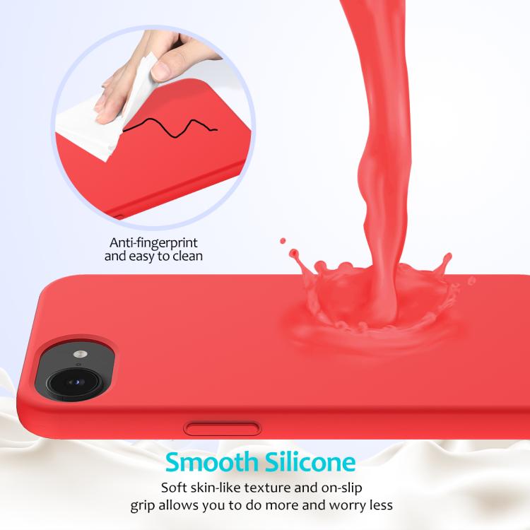 For iPhone 16e Solid Color Silicone Phone Case(Red)