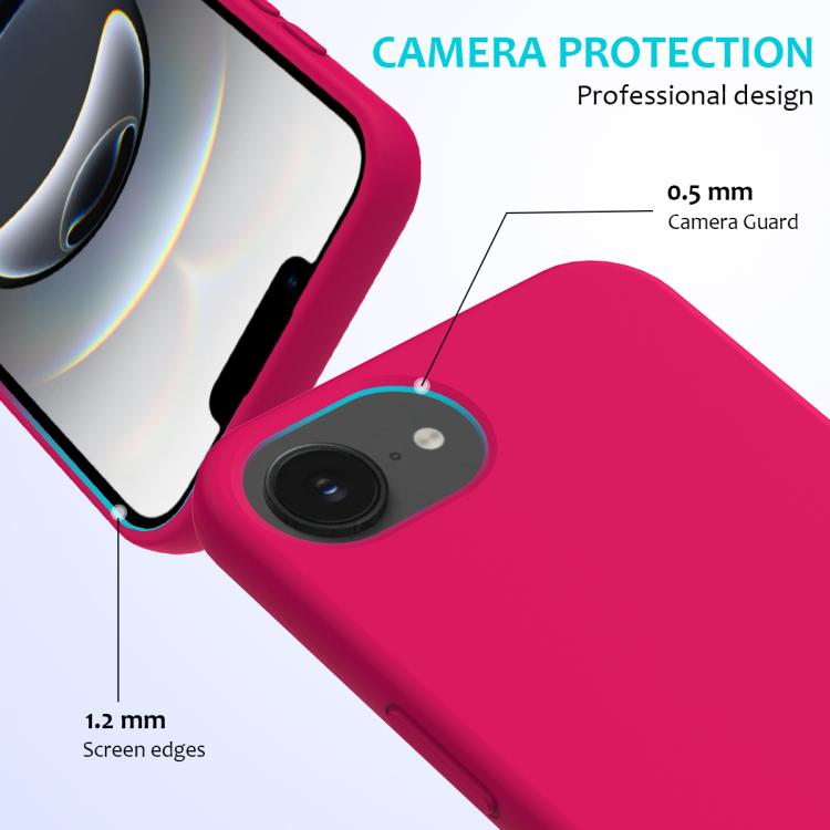 For iPhone 16e Solid Color Silicone Phone Case(Rose Red)