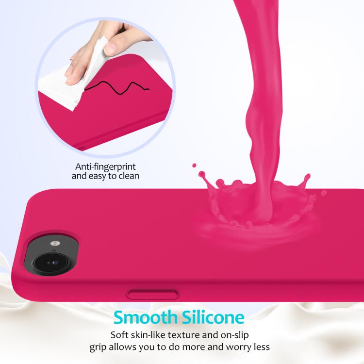 For iPhone 16e Solid Color Silicone Phone Case(Rose Red)