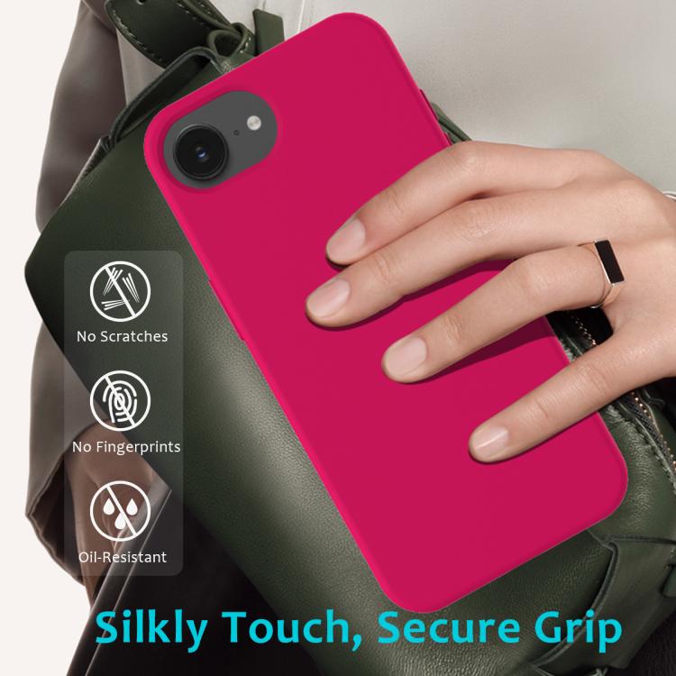 For iPhone 16e Solid Color Silicone Phone Case(Rose Red)