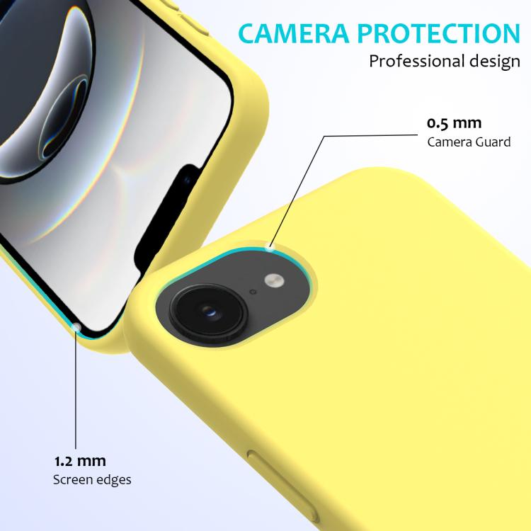 For iPhone 16e Solid Color Silicone Phone Case(Lemon Yellow)