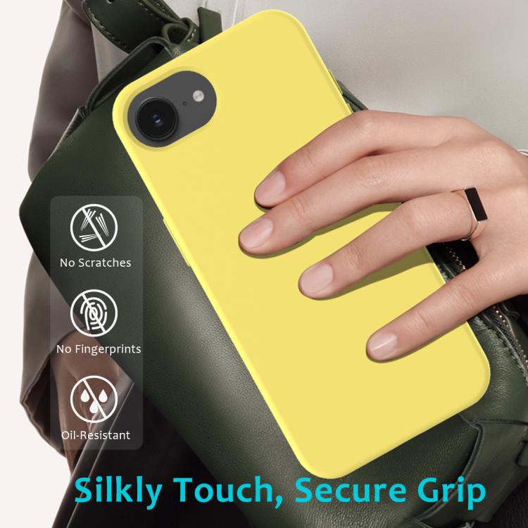 For iPhone 16e Solid Color Silicone Phone Case(Lemon Yellow)