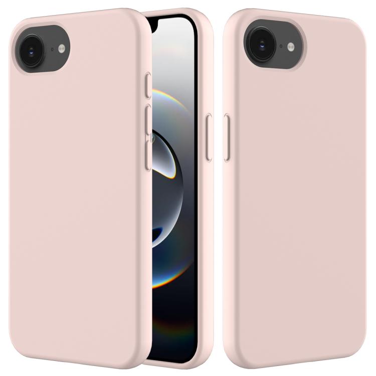 For iPhone 16e Solid Color Silicone Phone Case(Sand Pink)