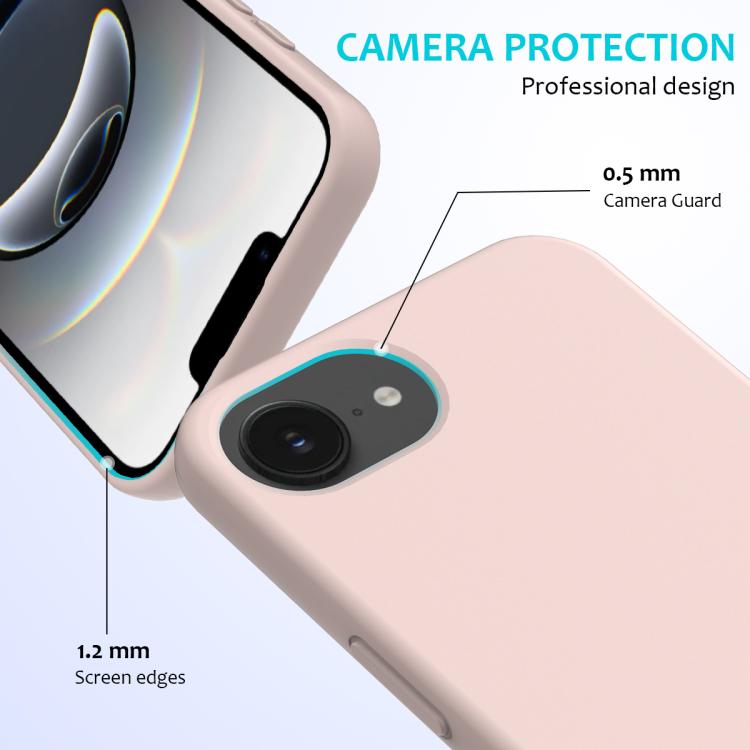 For iPhone 16e Solid Color Silicone Phone Case(Sand Pink)